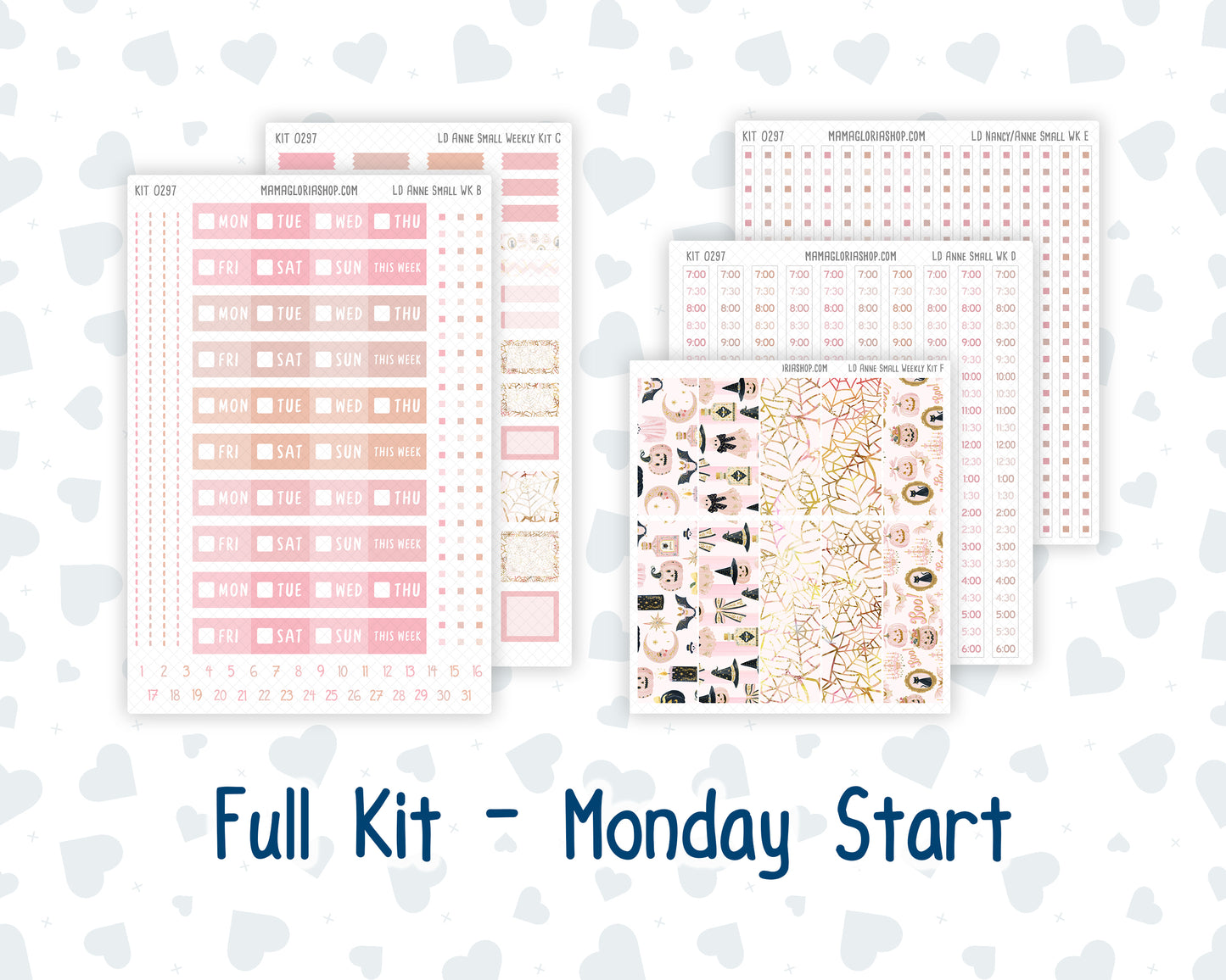 Kit 0297 - Laurel Denise The Anne Planner Small - Weekly Kit - October - Pink Spell