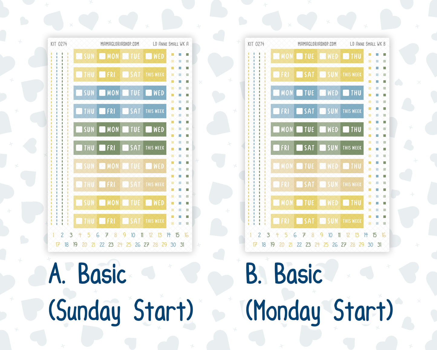 Kit 0274 - Laurel Denise The Anne Planner Small - Weekly Kit - July - Sunny Lemon Shore