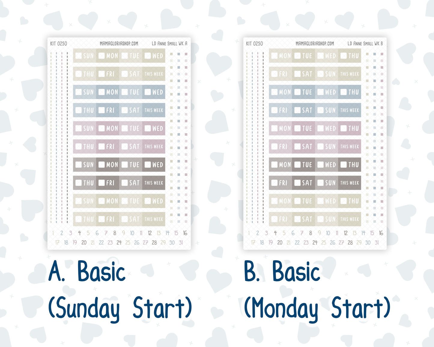 Kit 0250 - Laurel Denise The Anne Planner Small - Weekly Kit - Quiet January