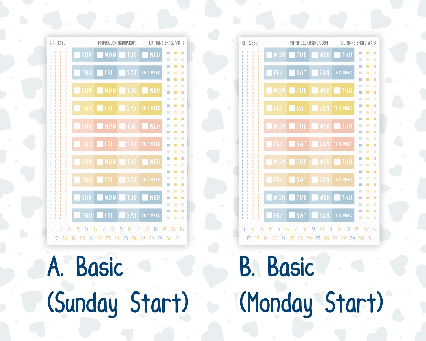 Kit 0265 - Laurel Denise The Anne Planner Small - Weekly Kit - May - Honeybee Sky
