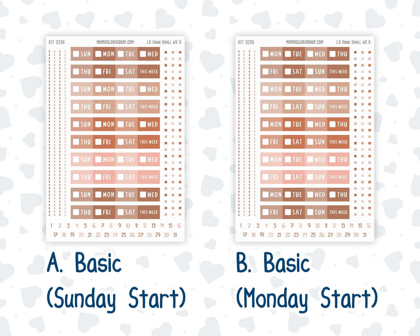 Kit 0296 - Laurel Denise The Anne Planner Small - Weekly Kit - September - Coffee Break