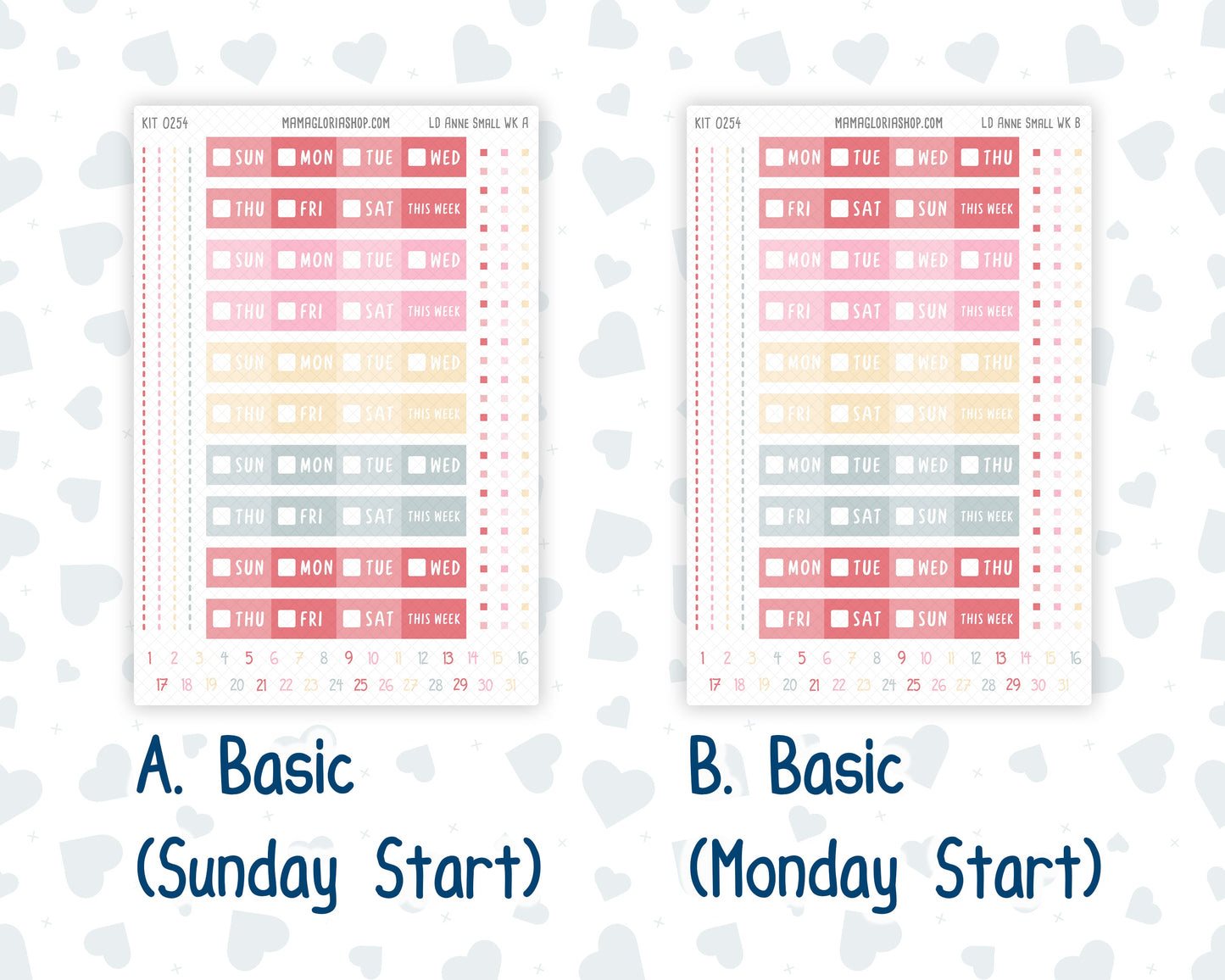 Kit 0254 - Laurel Denise The Anne Planner Small - Weekly Kit - February - Valentine Village