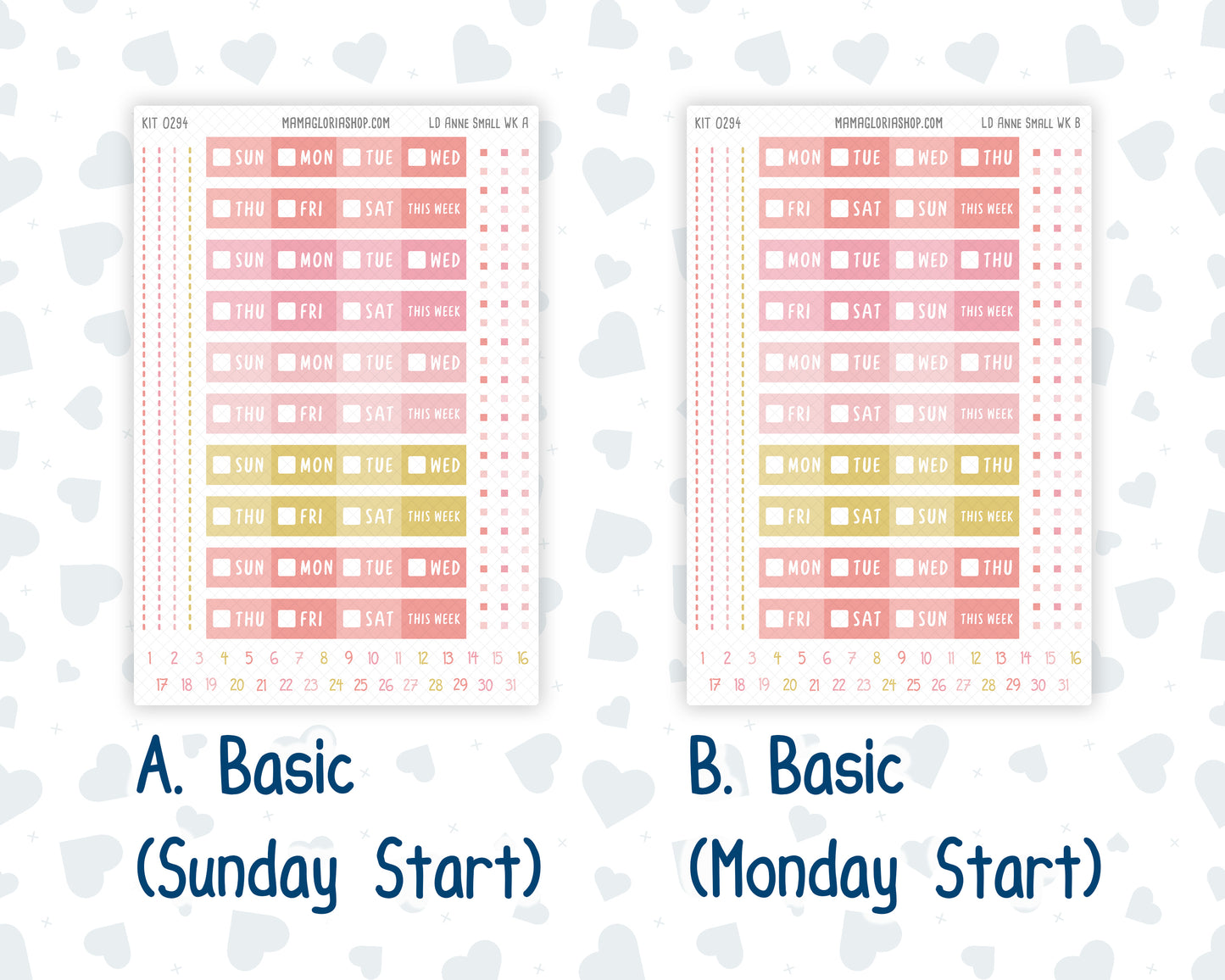 Kit 0294 - Laurel Denise The Anne Planner Small - Weekly Kit - September - Rosy Reveria