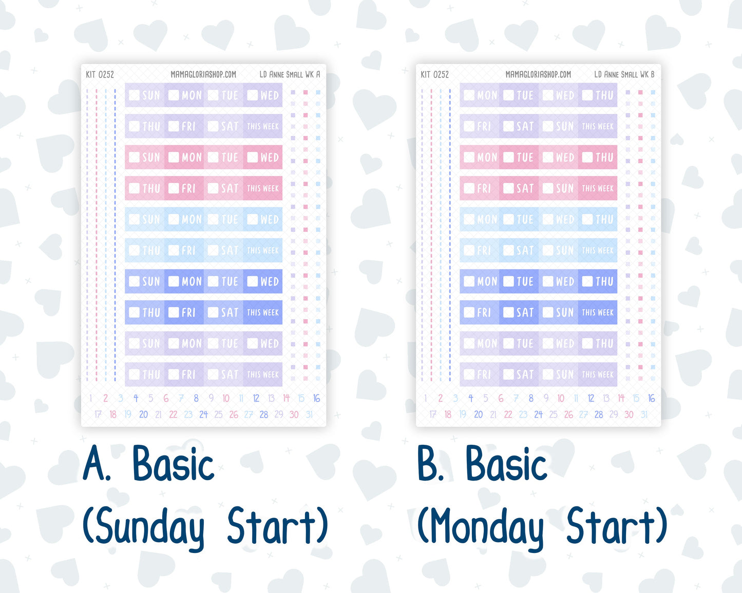 Kit 0252 - Laurel Denise The Anne Planner Small - Weekly Kit - February - Tokyo Candy Cloud