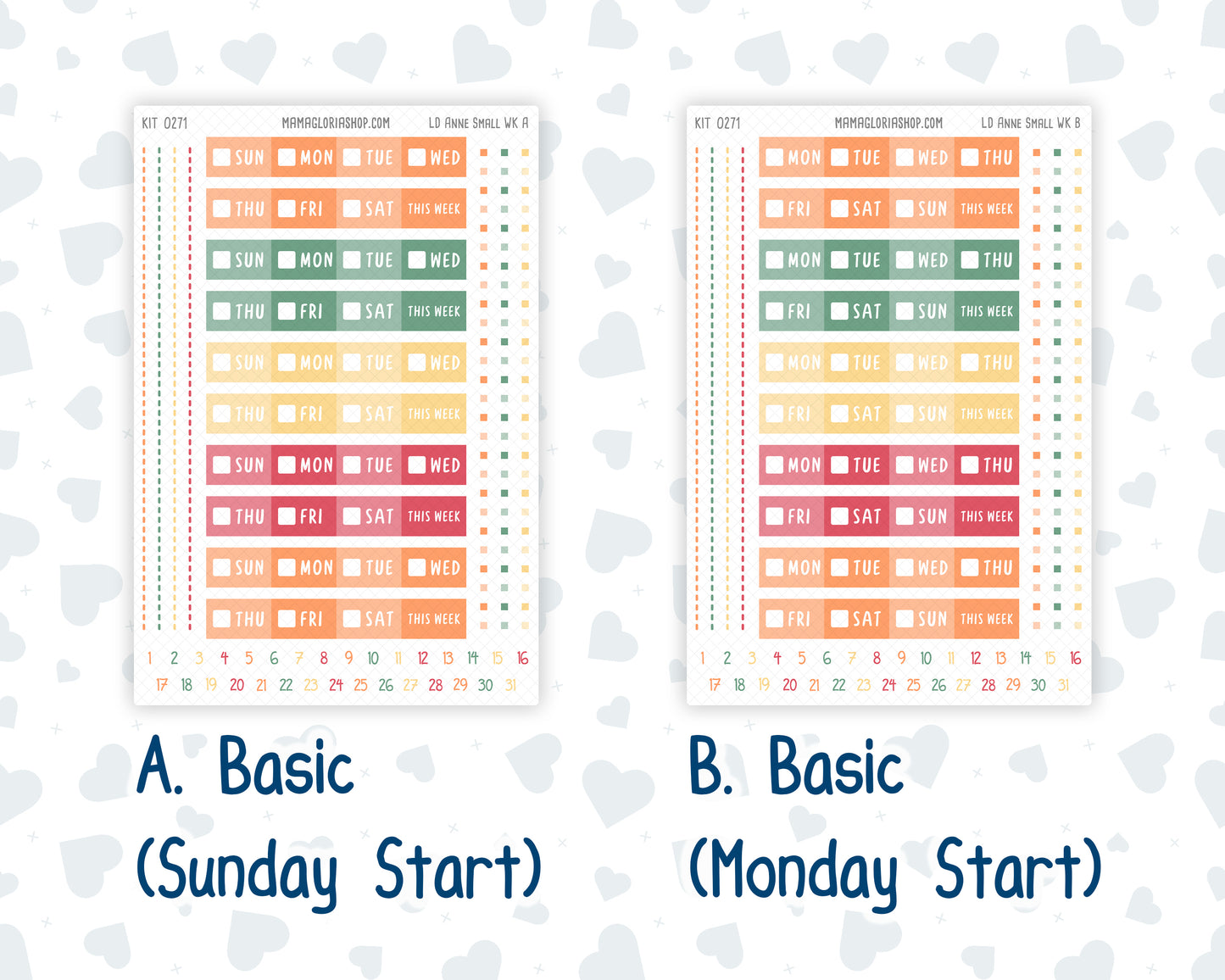 Kit 0271 - Laurel Denise The Anne Planner Small - Weekly Kit - June - Strawberry Shore