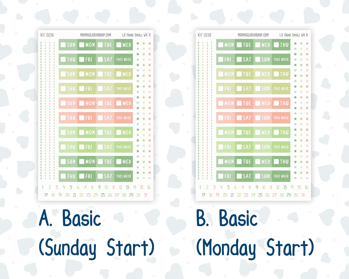 Kit 0256 - Laurel Denise The Anne Planner Small - Weekly Kit - March - Froggy Luck