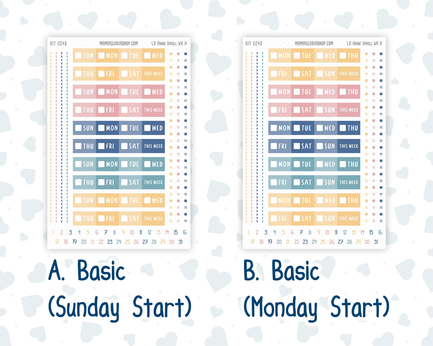 Kit 0248 - Laurel Denise The Anne Planner Small - Weekly Kit - January - Midnight Countdown