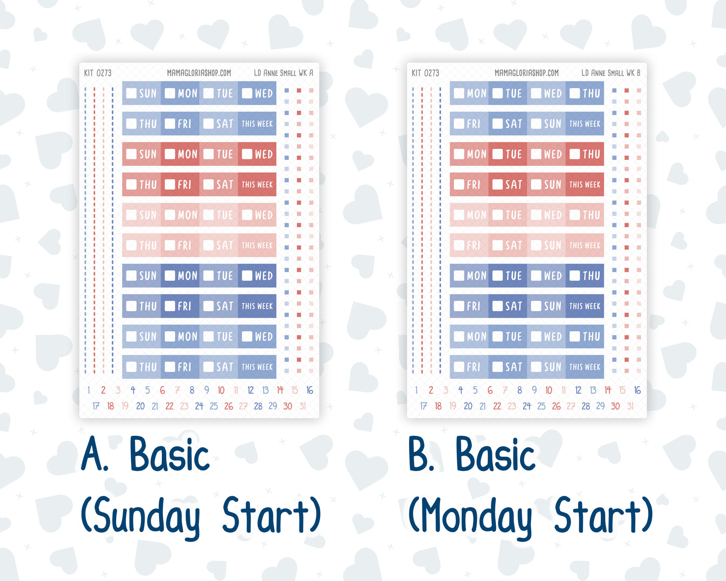 Kit 0273 - Laurel Denise The Anne Planner Small - Weekly Kit - July - Americana In Bloom
