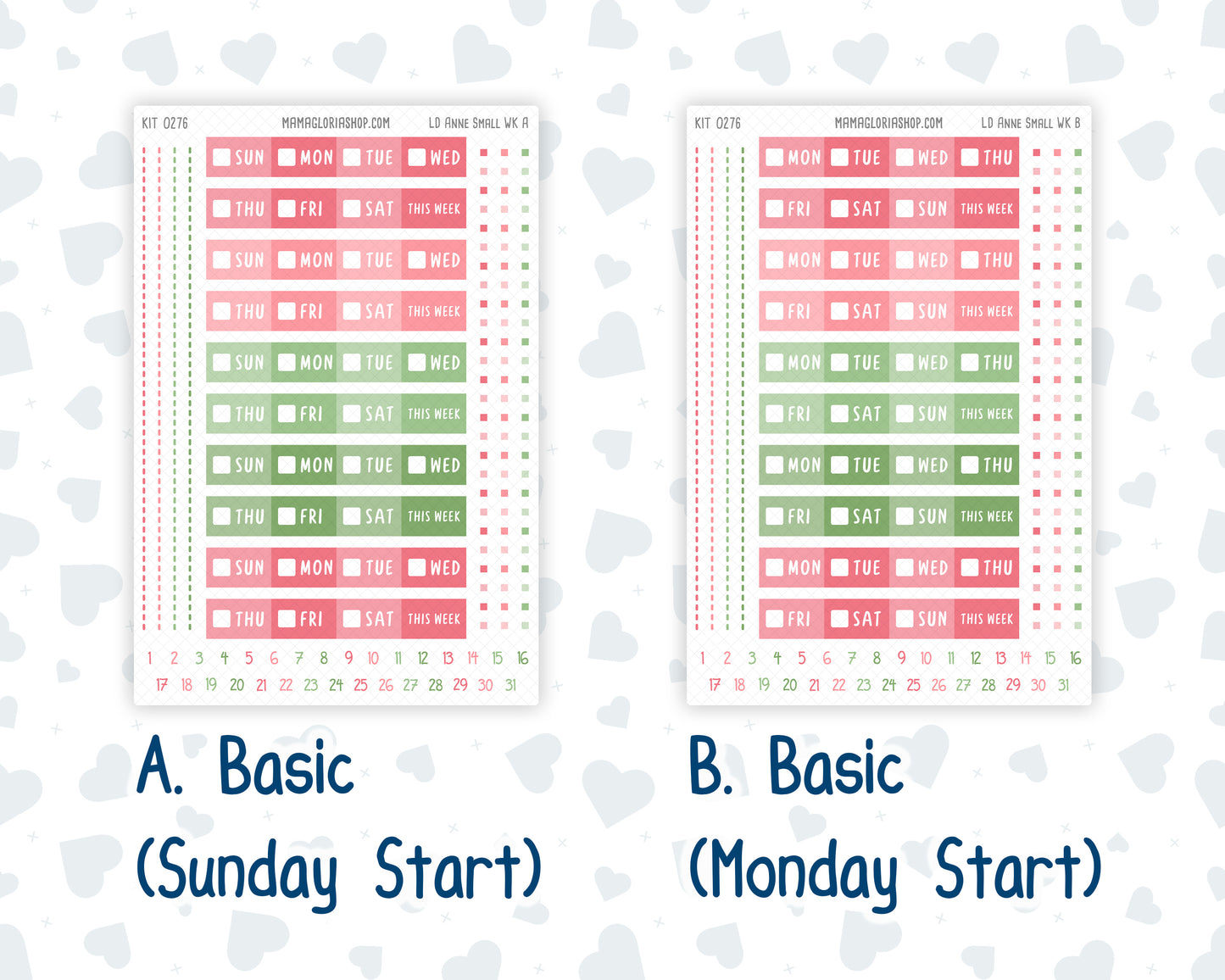 Kit 0276 - Laurel Denise The Anne Planner Small - Weekly Kit - July - Melon Crush