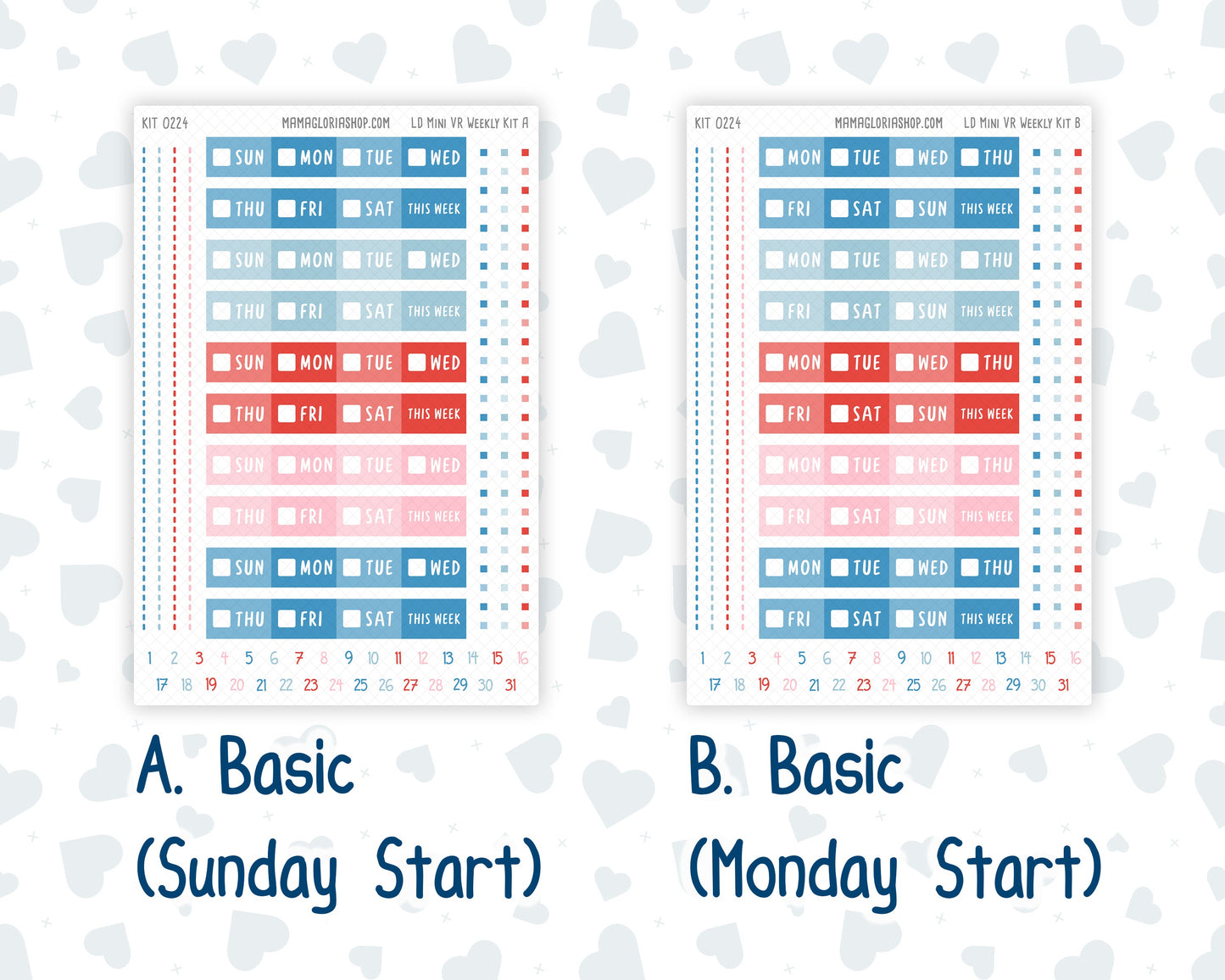 Kit 0224 - Laurel Denise Mini - Vertical - Weekly Kit - July - Patriotic Parade