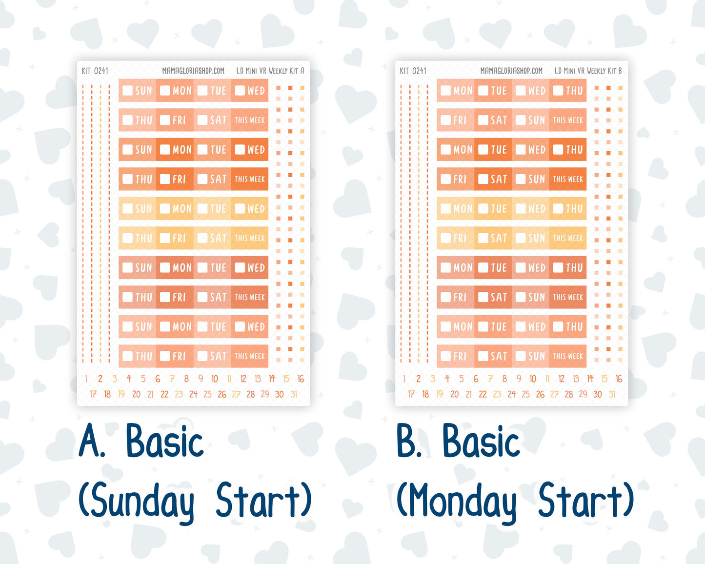Kit 0241 - Laurel Denise Mini - Vertical - Weekly Kit - November - Pumpkin Latte