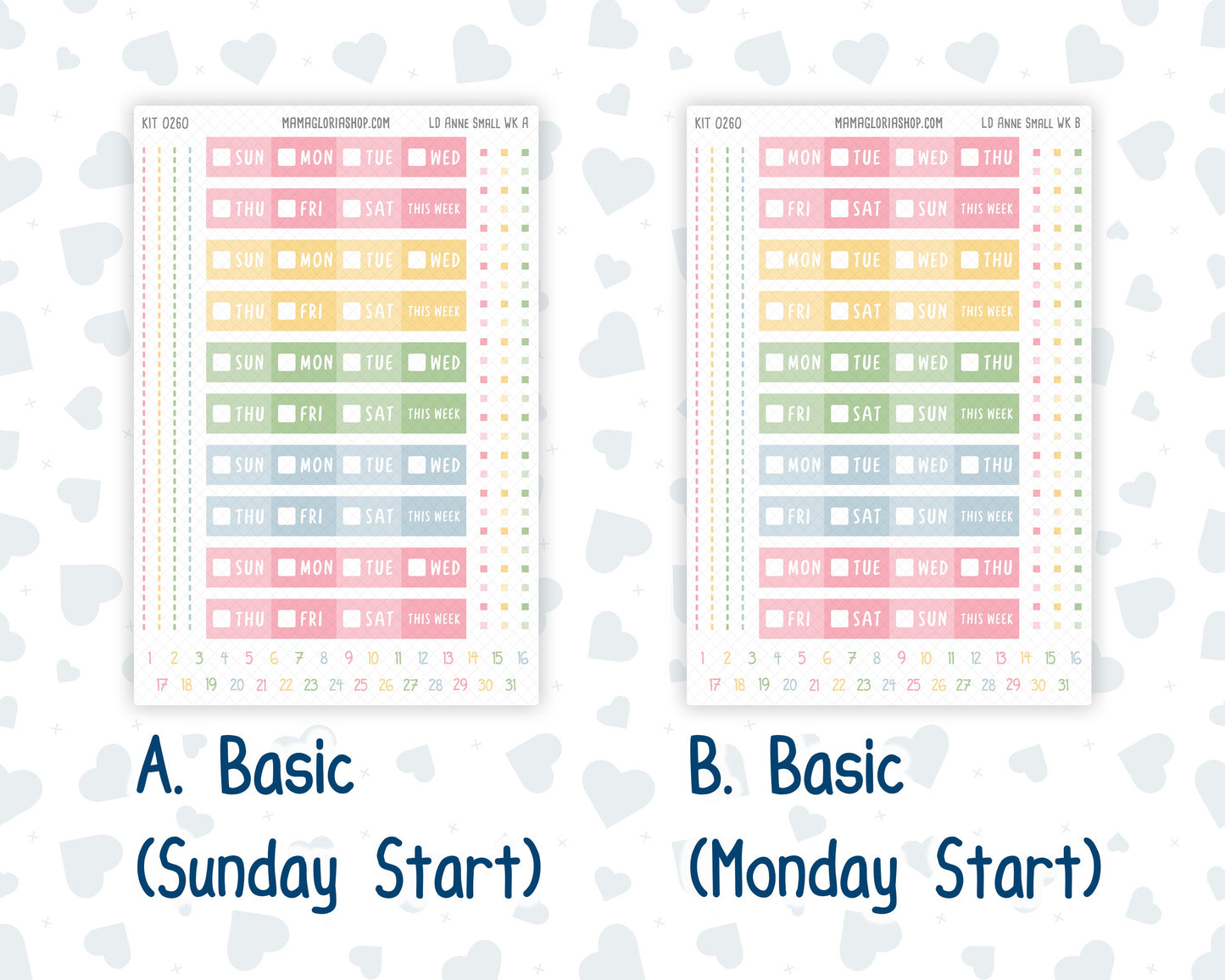 Kit 0260 - Laurel Denise The Anne Planner Small - Weekly Kit - April - Pastel Egg Hunt