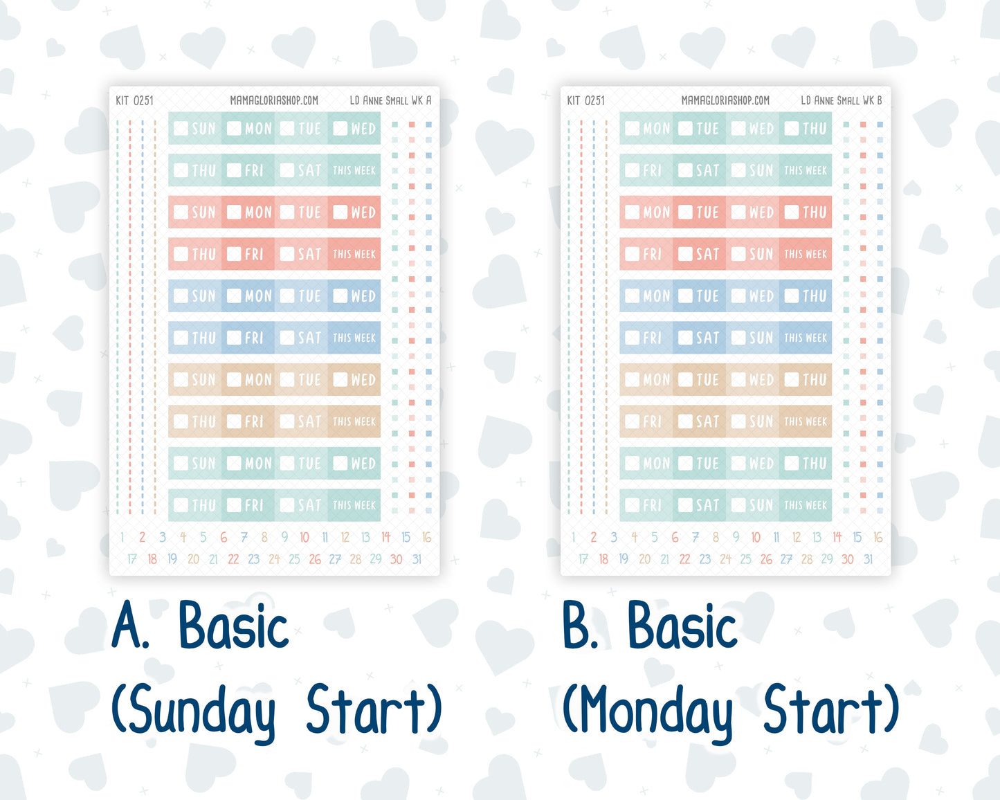 Kit 0251 - Laurel Denise The Anne Planner Small - Weekly Kit - January - Pine & Paws