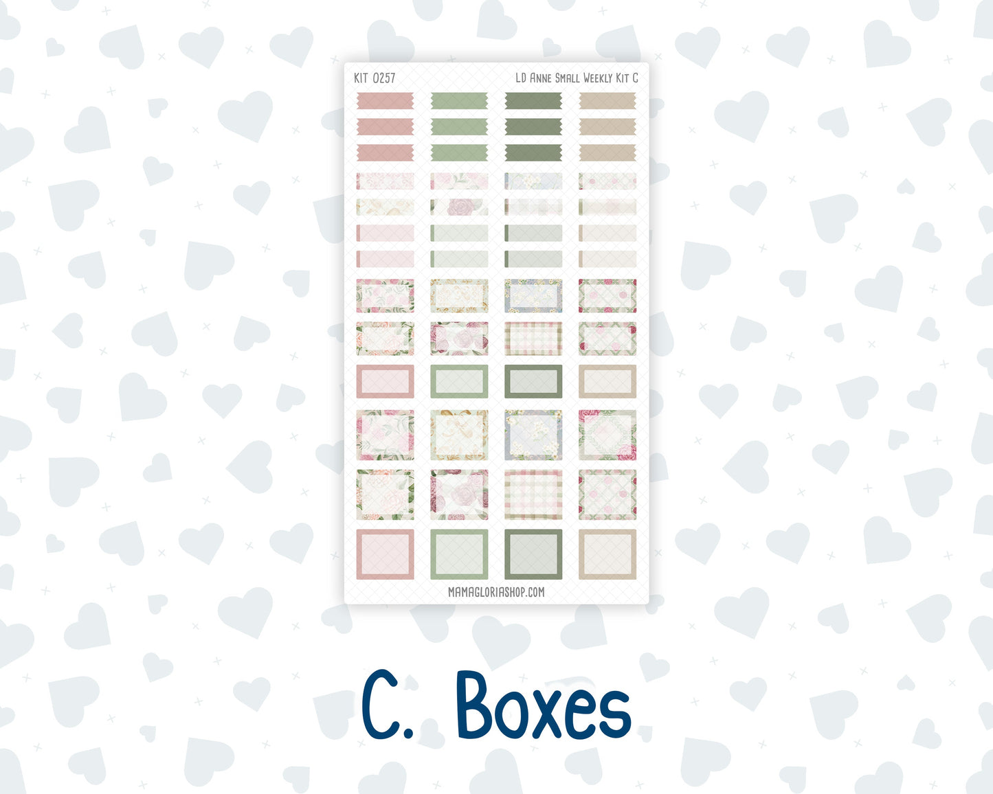 Kit 0257 - Laurel Denise The Anne Planner Small - Weekly Kit - March - Blush Garden