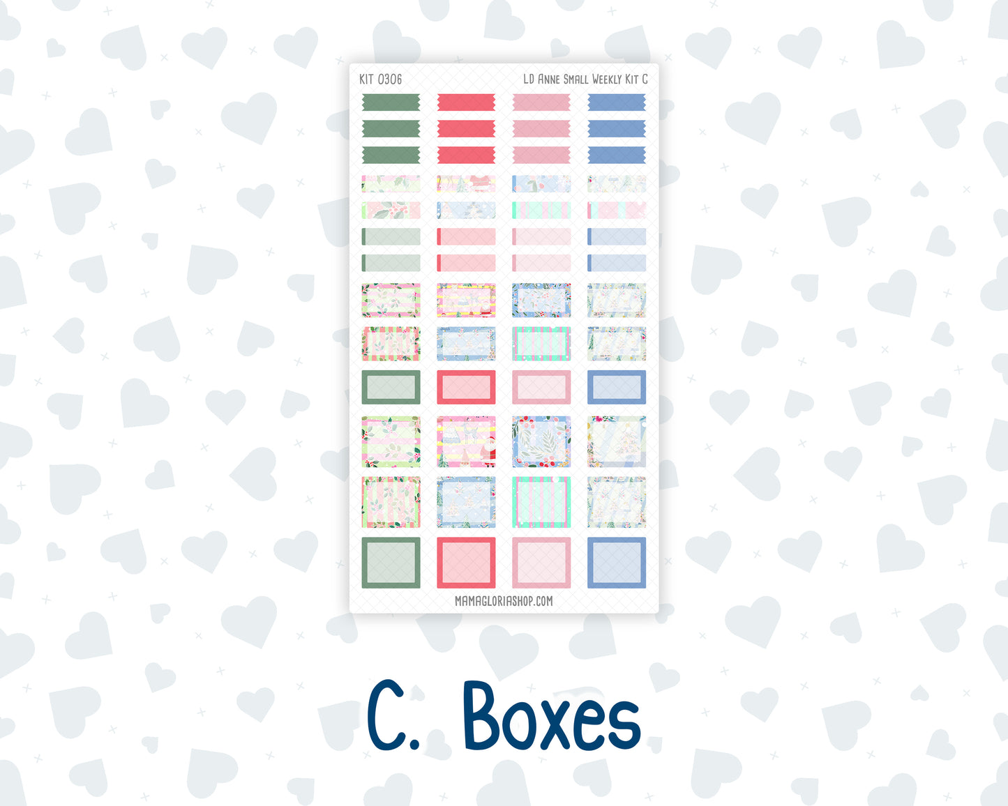 Kit 0306 - Laurel Denise The Anne Planner Small - Weekly Kit - December - Jolly Mischief
