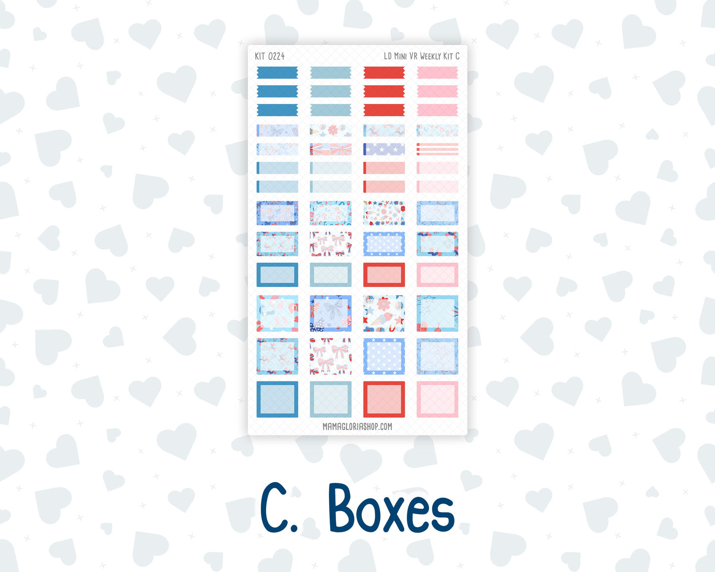 Kit 0224 - Laurel Denise Mini - Vertical - Weekly Kit - July - Patriotic Parade