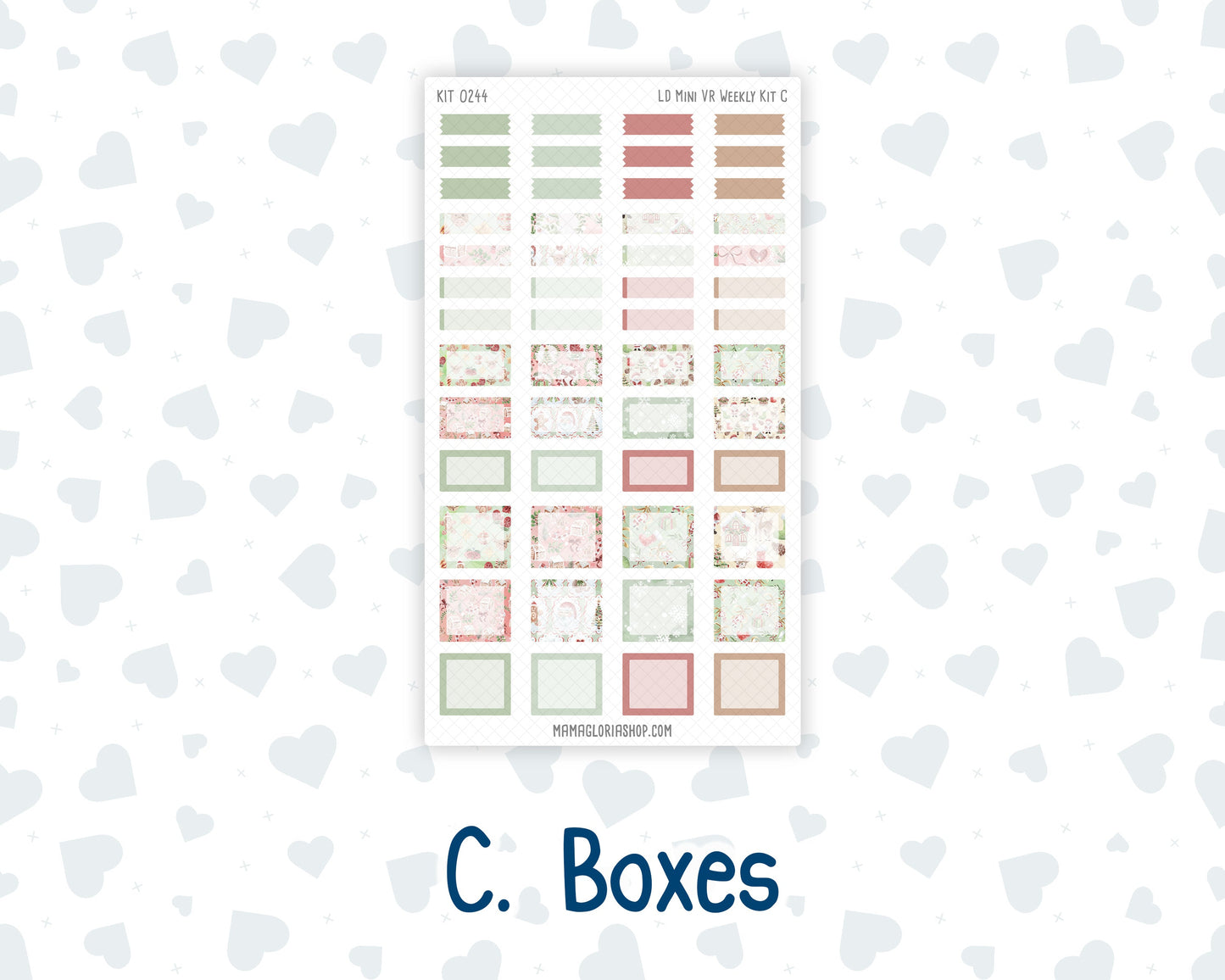 Kit 0244 - Laurel Denise Mini - Vertical - Weekly Kit - December - Santas Village