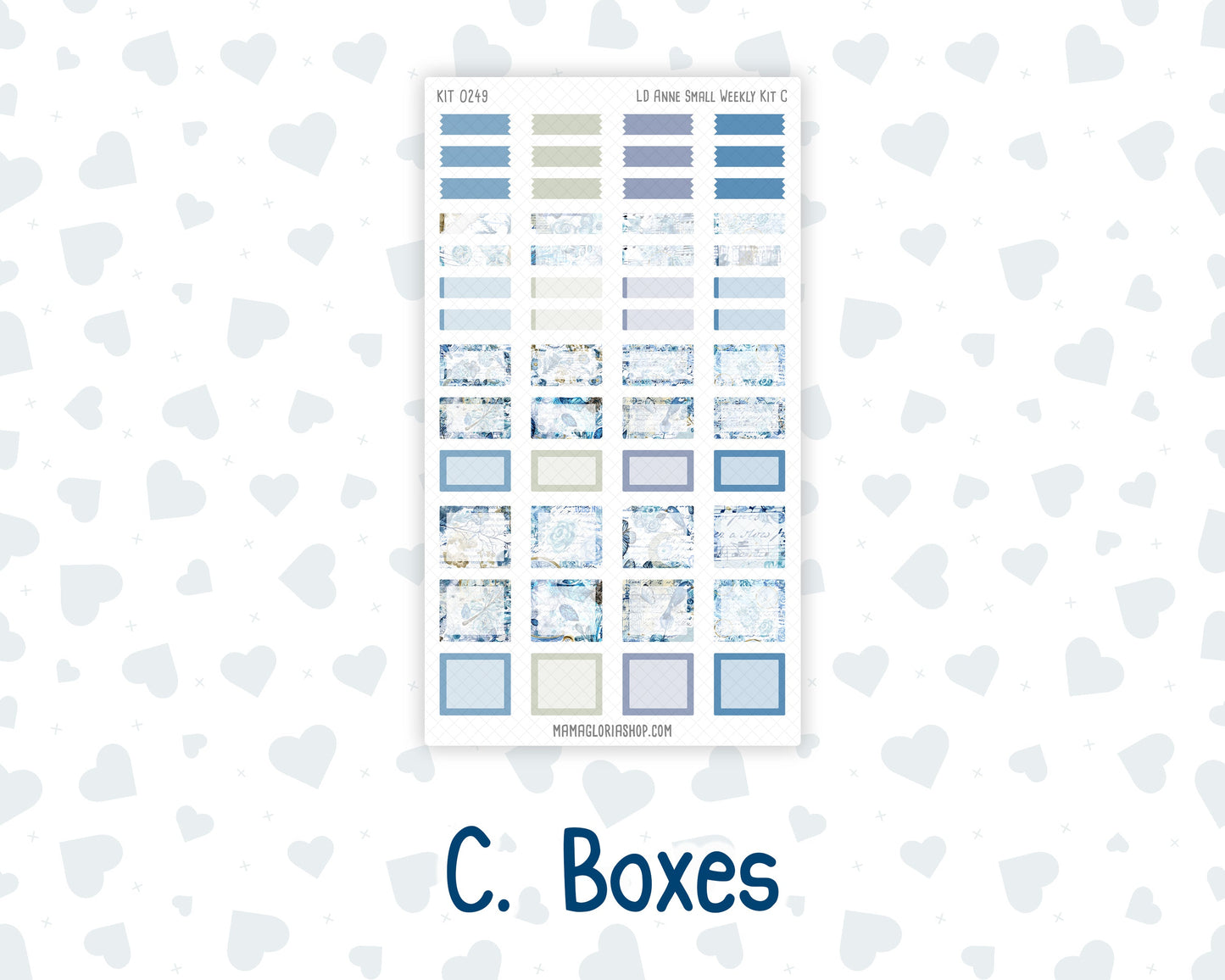 Kit 0249 - Laurel Denise The Anne Planner Small - Weekly Kit - January - Icy Lace