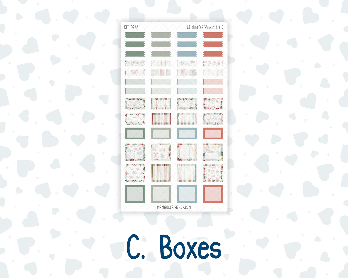 Kit 0245 - Laurel Denise Mini - Vertical - Weekly Kit - December - Vintage Christmas