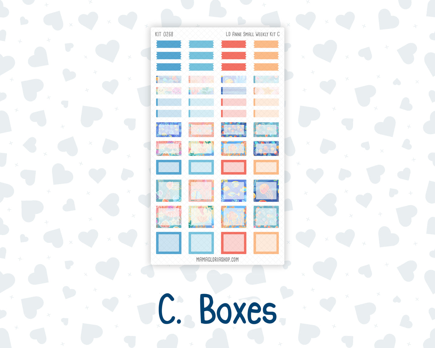 Kit 0268 - Laurel Denise The Anne Planner Small - Weekly Kit - June - Sea Sweeties