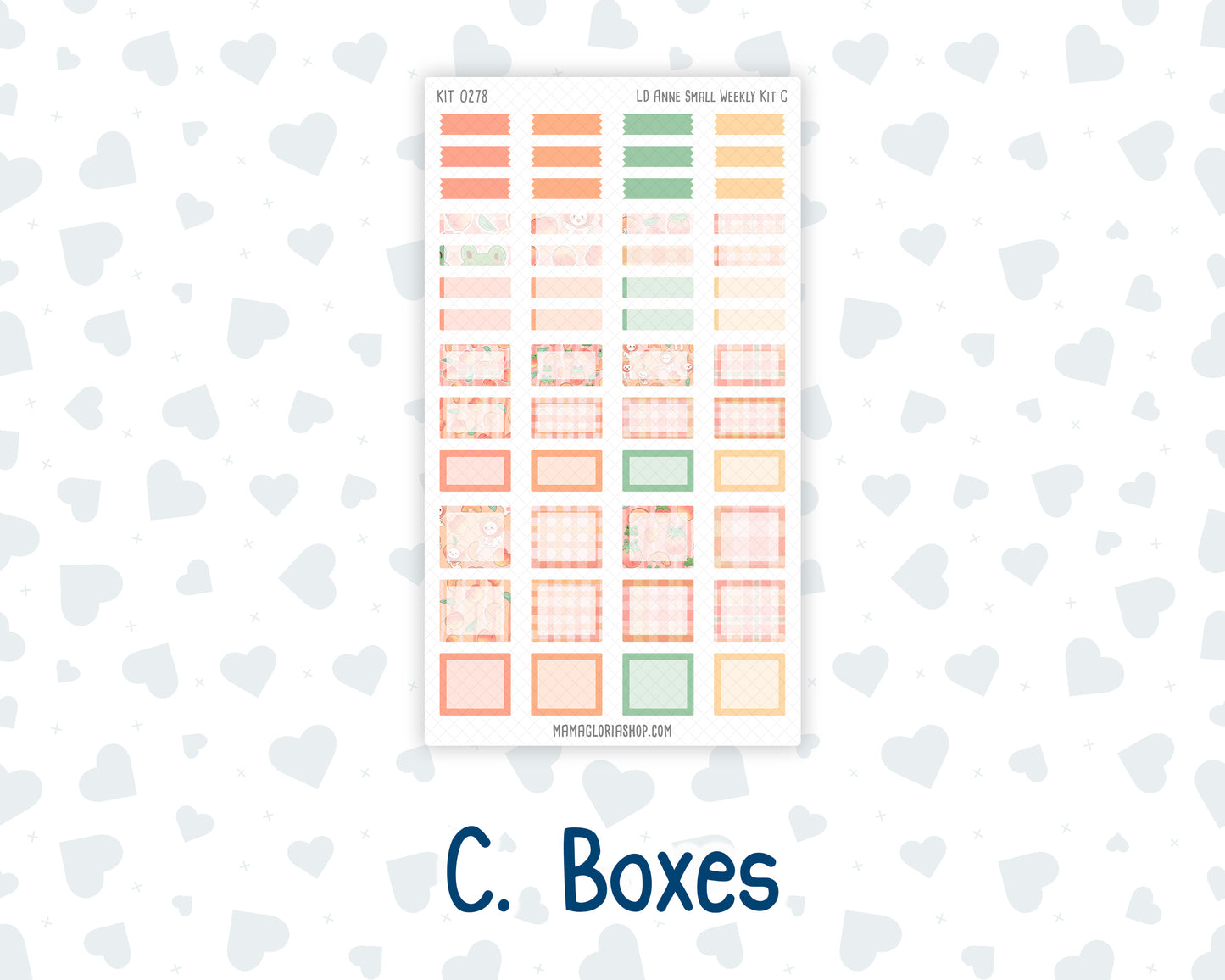 Kit 0278 - Laurel Denise The Anne Planner Small - Weekly Kit - August - Oops, All Peaches
