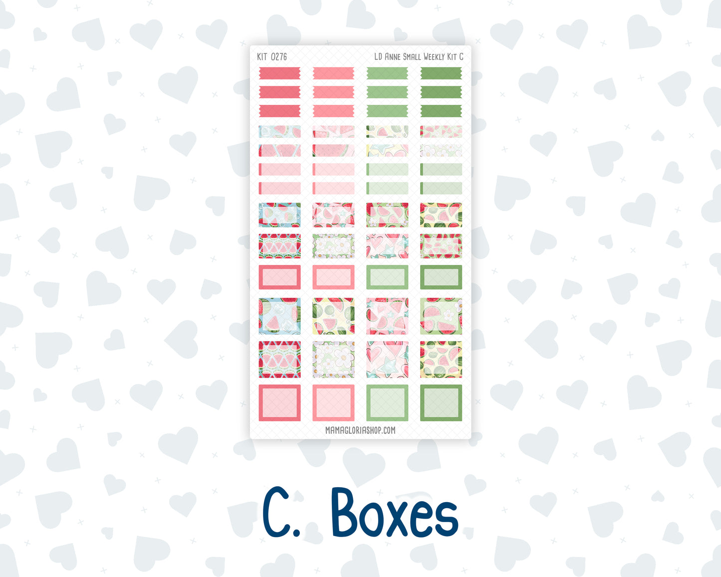 Kit 0276 - Laurel Denise The Anne Planner Small - Weekly Kit - July - Melon Crush