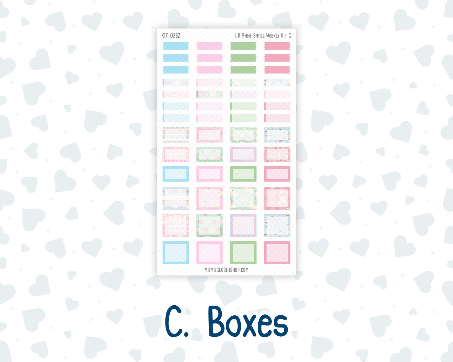 Kit 0262 - Laurel Denise The Anne Planner Small - Weekly Kit - April - Spring Puffs