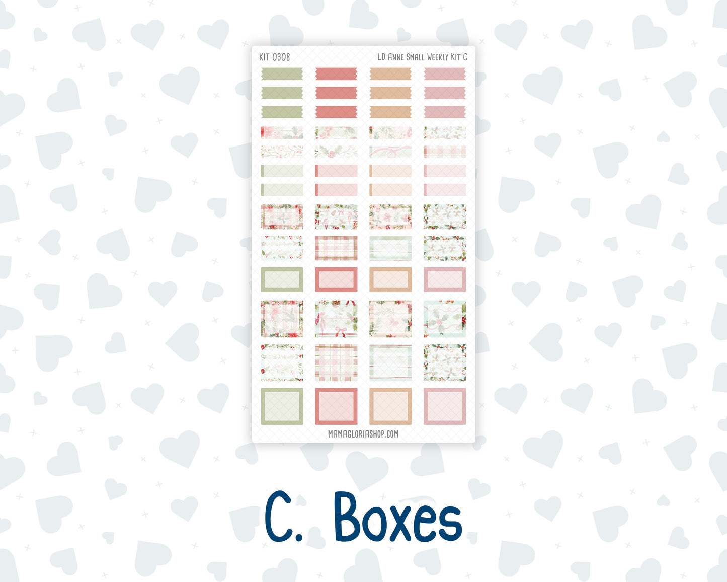 Kit 0308 - Laurel Denise The Anne Planner Small - Weekly Kit - December - Knit & Holly