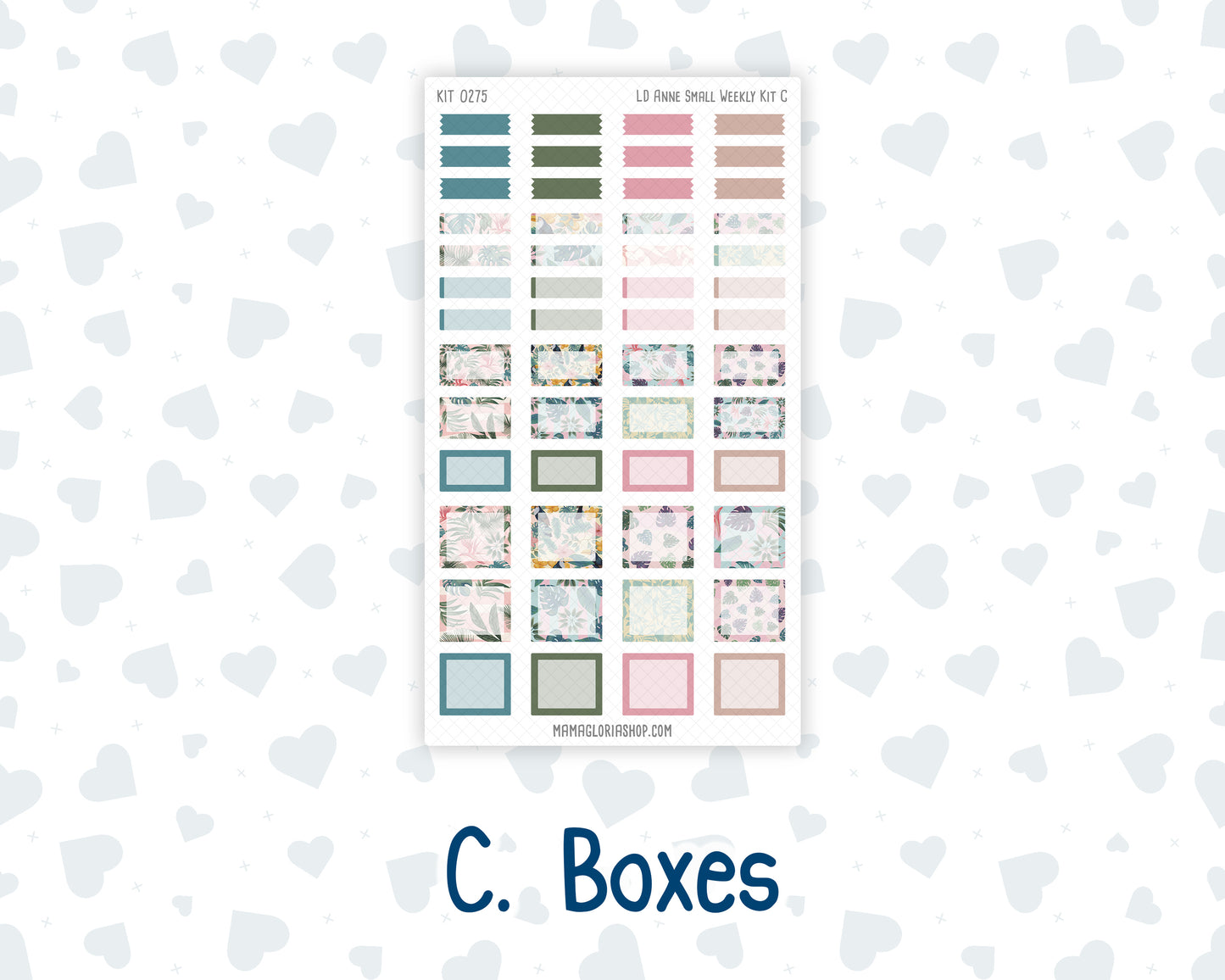 Kit 0275 - Laurel Denise The Anne Planner Small - Weekly Kit - July - Tropical Safari Blush