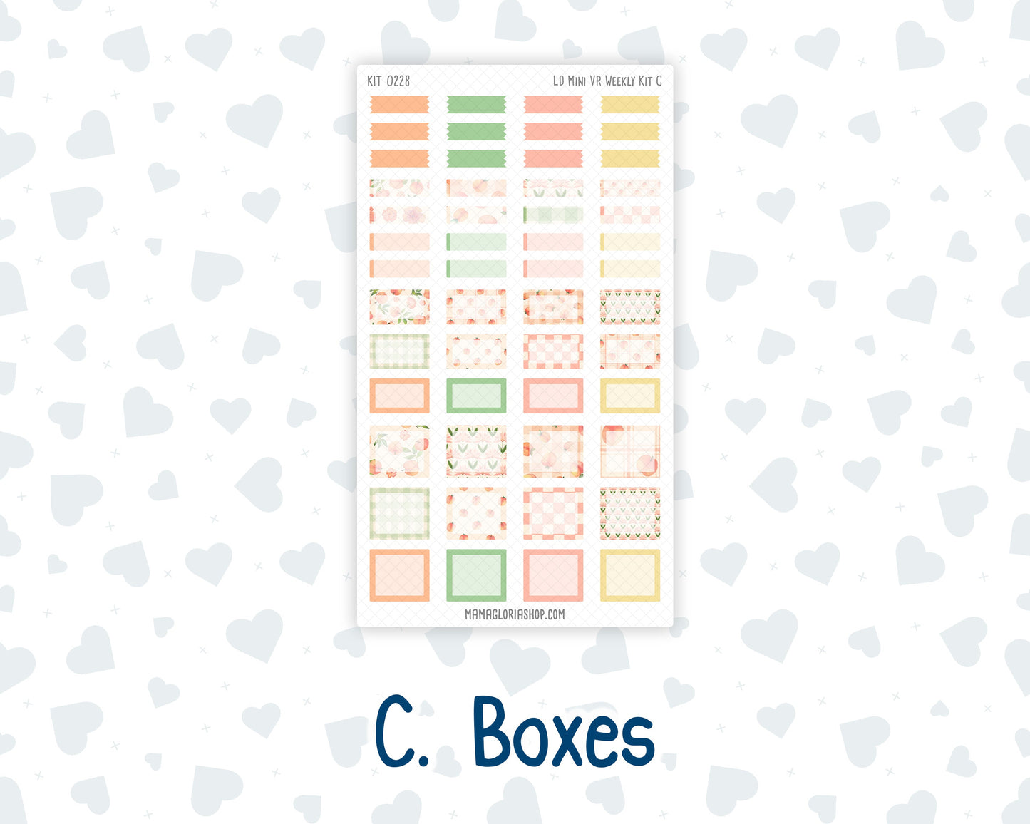 Kit 0228 - Laurel Denise Mini - Vertical - Weekly Kit - August - Just Peachy
