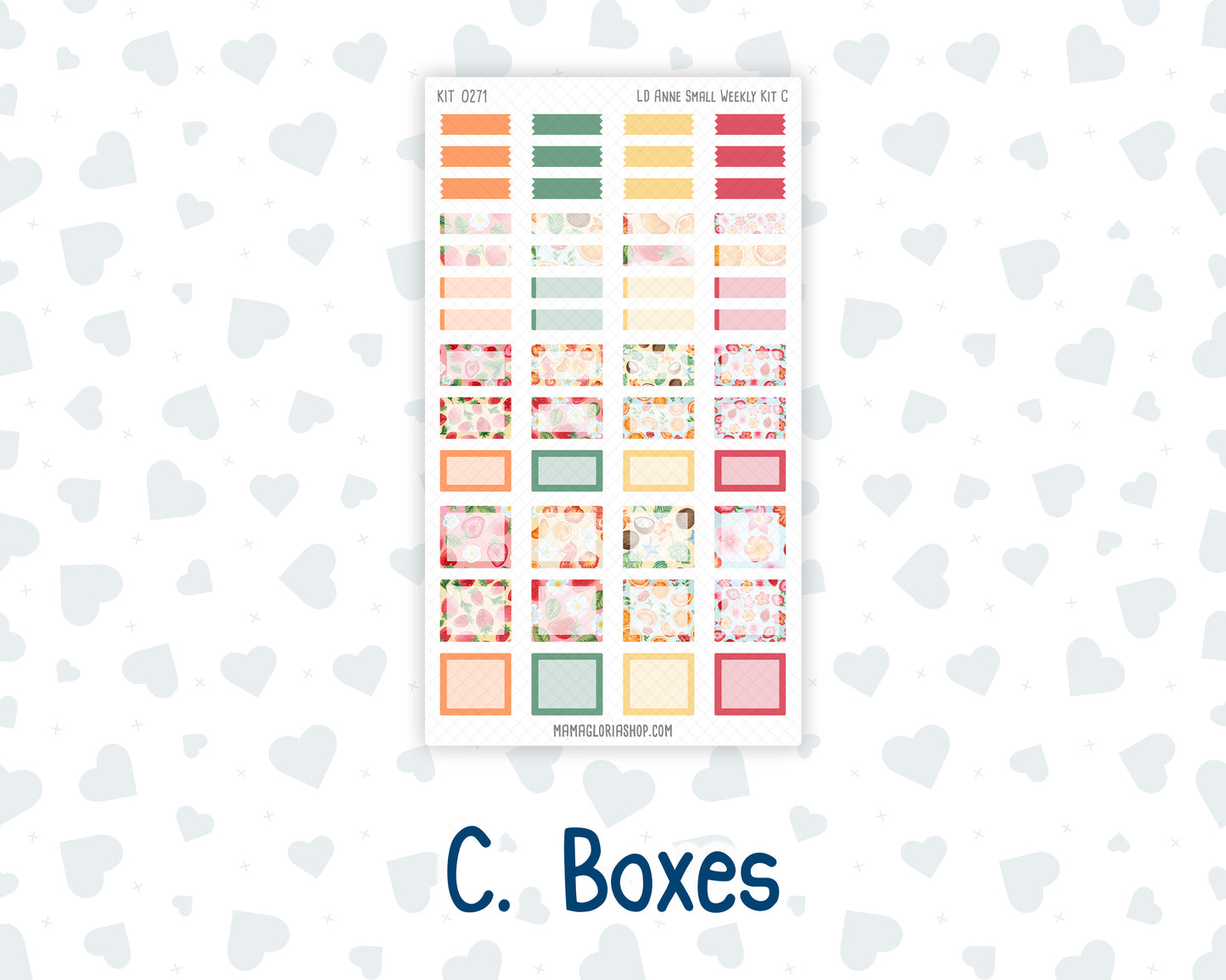 Kit 0271 - Laurel Denise The Anne Planner Small - Weekly Kit - June - Strawberry Shore