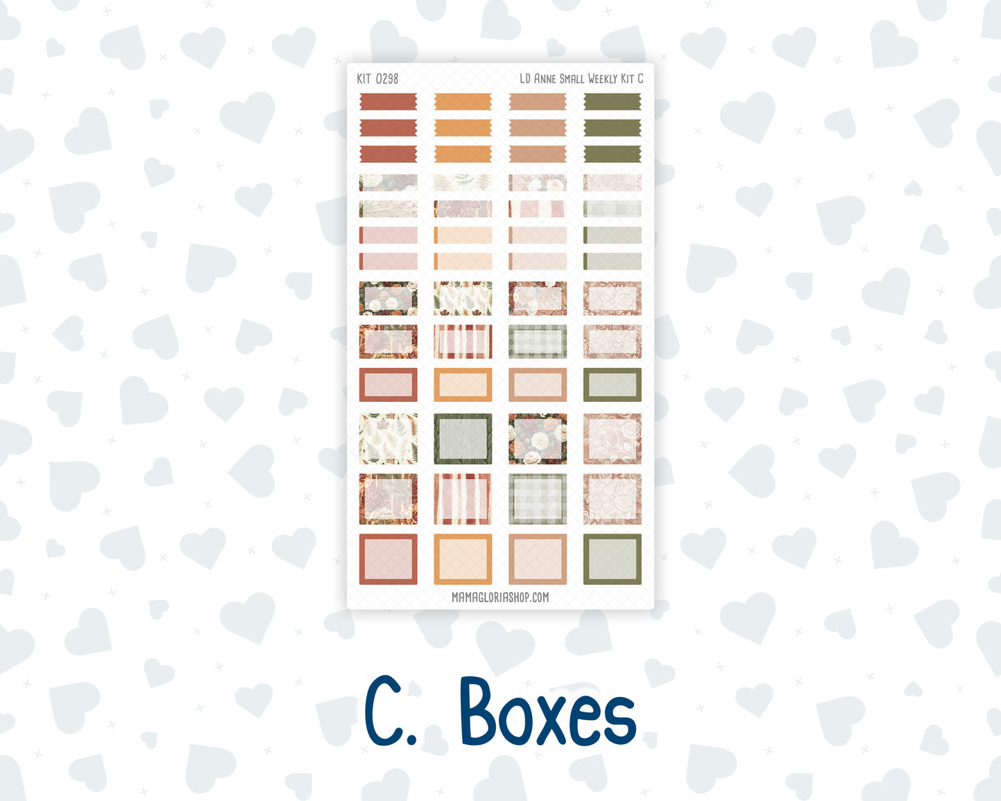 Kit 0298 - Laurel Denise The Anne Planner Small - Weekly Kit - October - Velvet Bloom