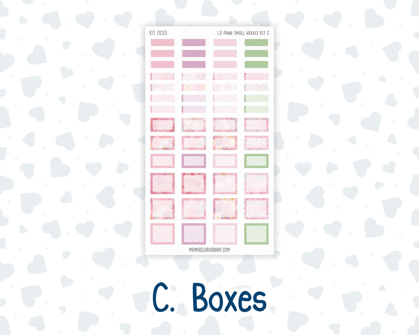 Kit 0253 - Laurel Denise The Anne Planner Small - Weekly Kit - February - Rosy Daydreams