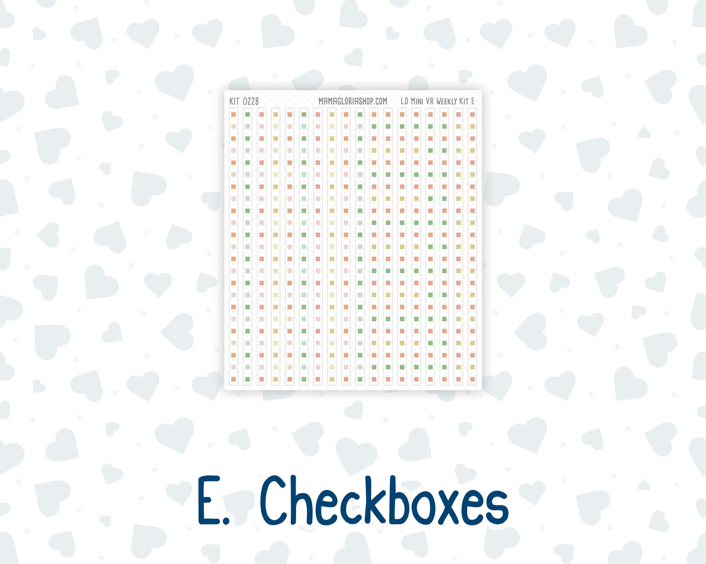 Kit 0228 - Laurel Denise Mini - Vertical - Weekly Kit - August - Just Peachy