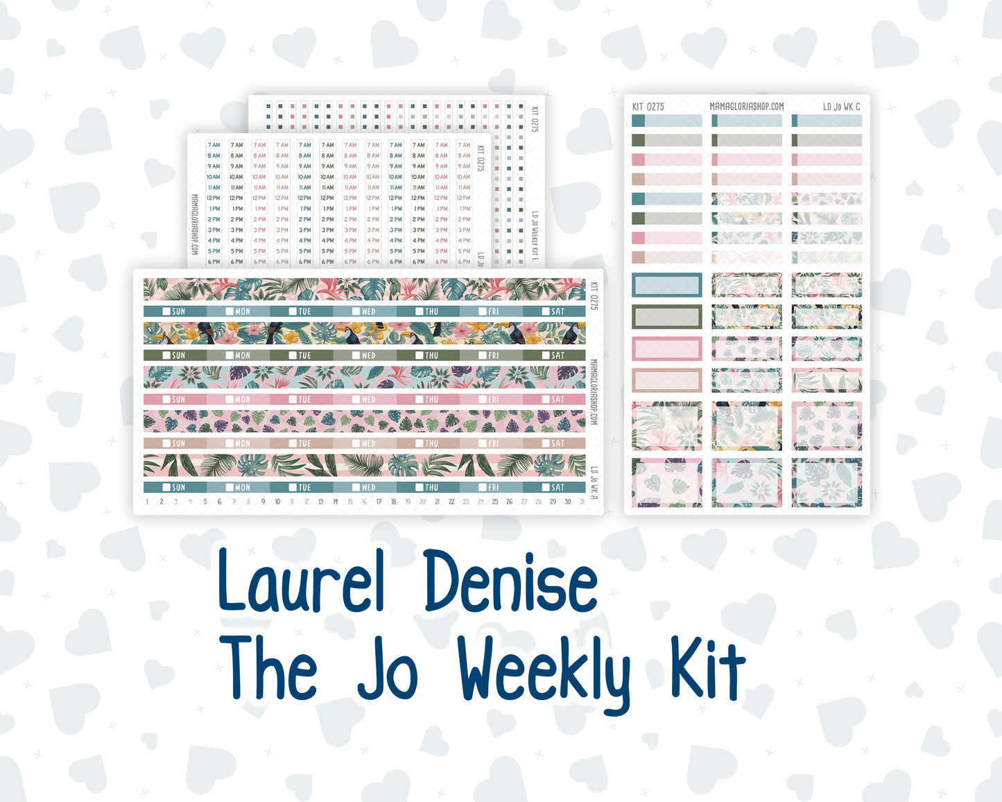 Kit 0275 - Laurel Denise The Jo Planner - Weekly Kit - July - Tropical Safari Blush