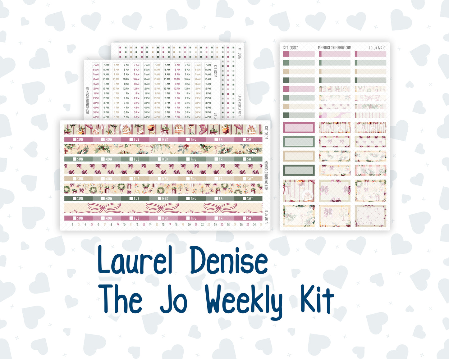 Kit 0307 - Laurel Denise The Jo Planner - Weekly Kit - December - Velvet Hearth