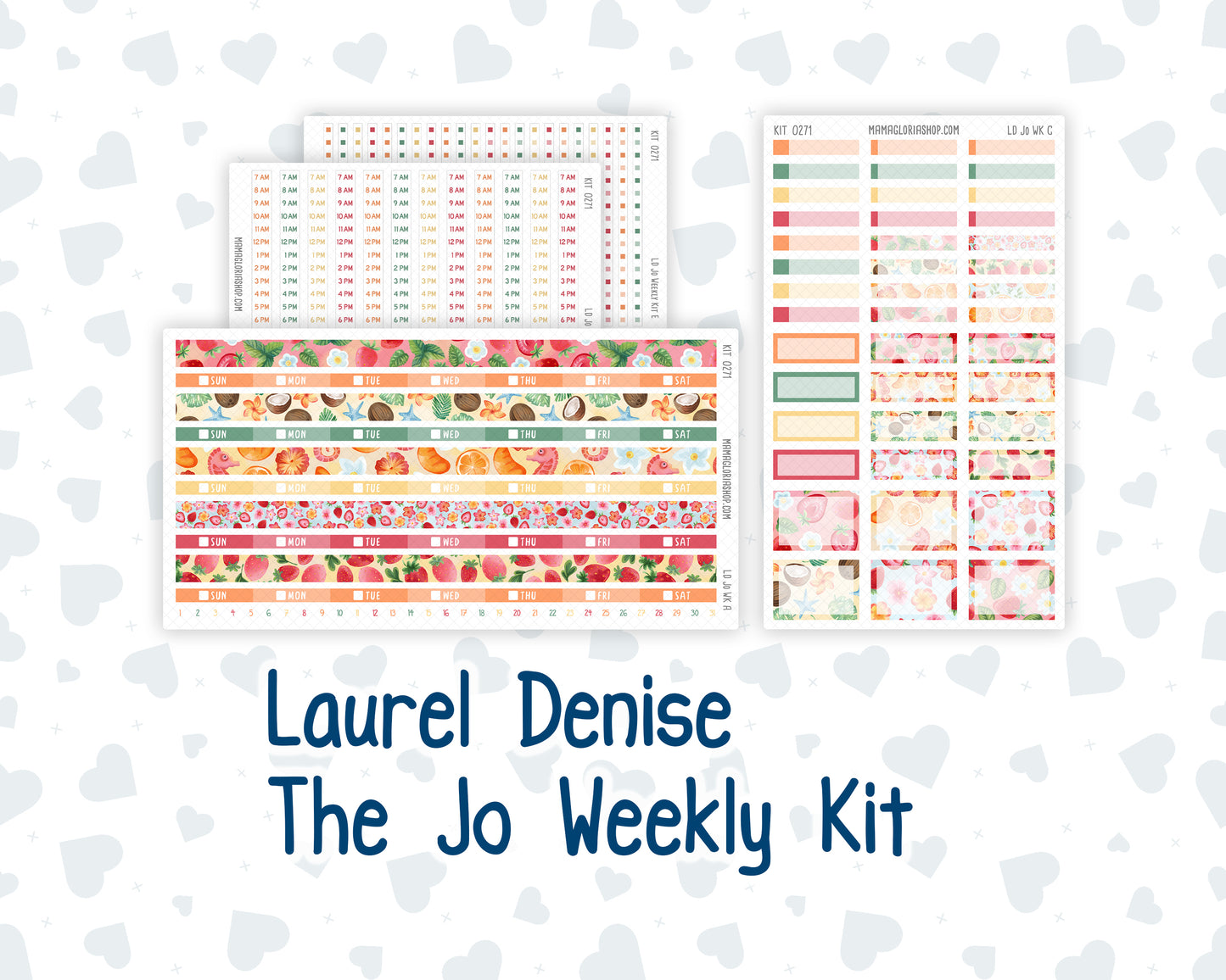 Kit 0271 - Laurel Denise The Jo Planner - Weekly Kit - June - Strawberry Shore