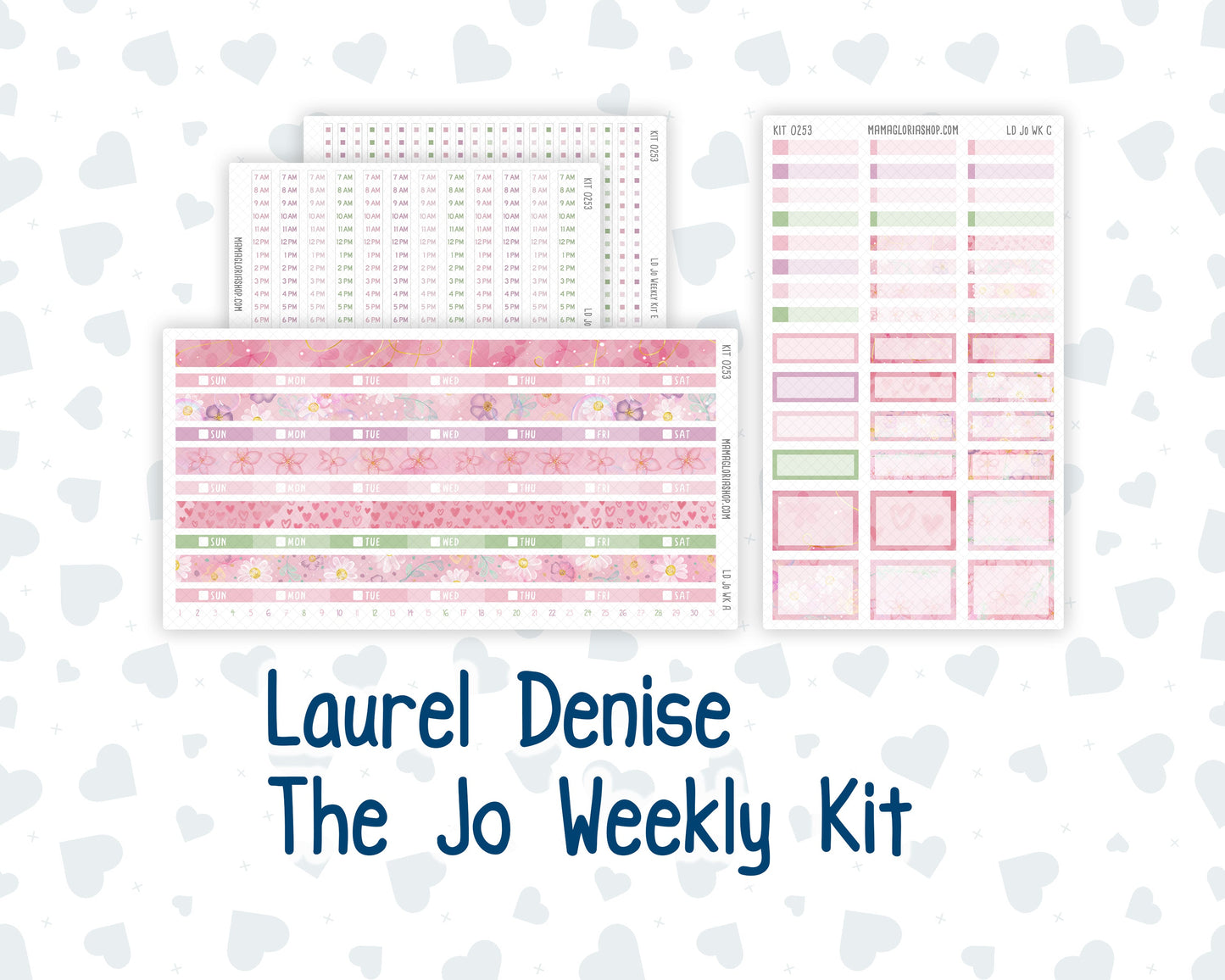 Kit 0253 - Laurel Denise The Jo Planner - Weekly Kit - February - Rosy Daydreams