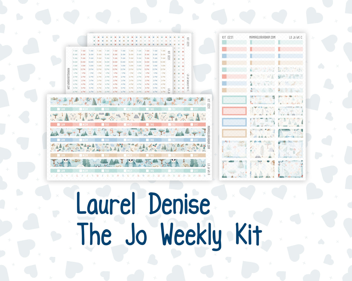 Kit 0251 - Laurel Denise The Jo Planner - Weekly Kit - January - Pine & Paws