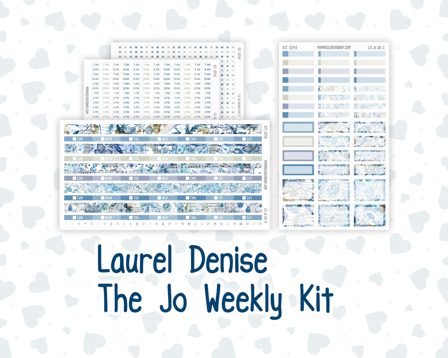 Kit 0249 - Laurel Denise The Jo Planner - Weekly Kit - January - Icy Lace