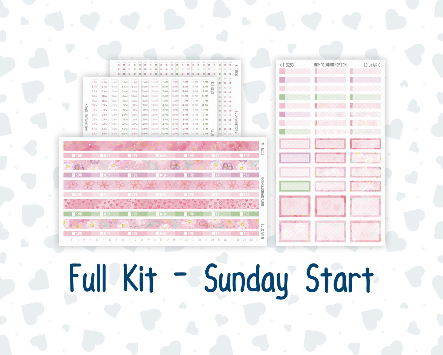 Kit 0253 - Laurel Denise The Jo Planner - Weekly Kit - February - Rosy Daydreams