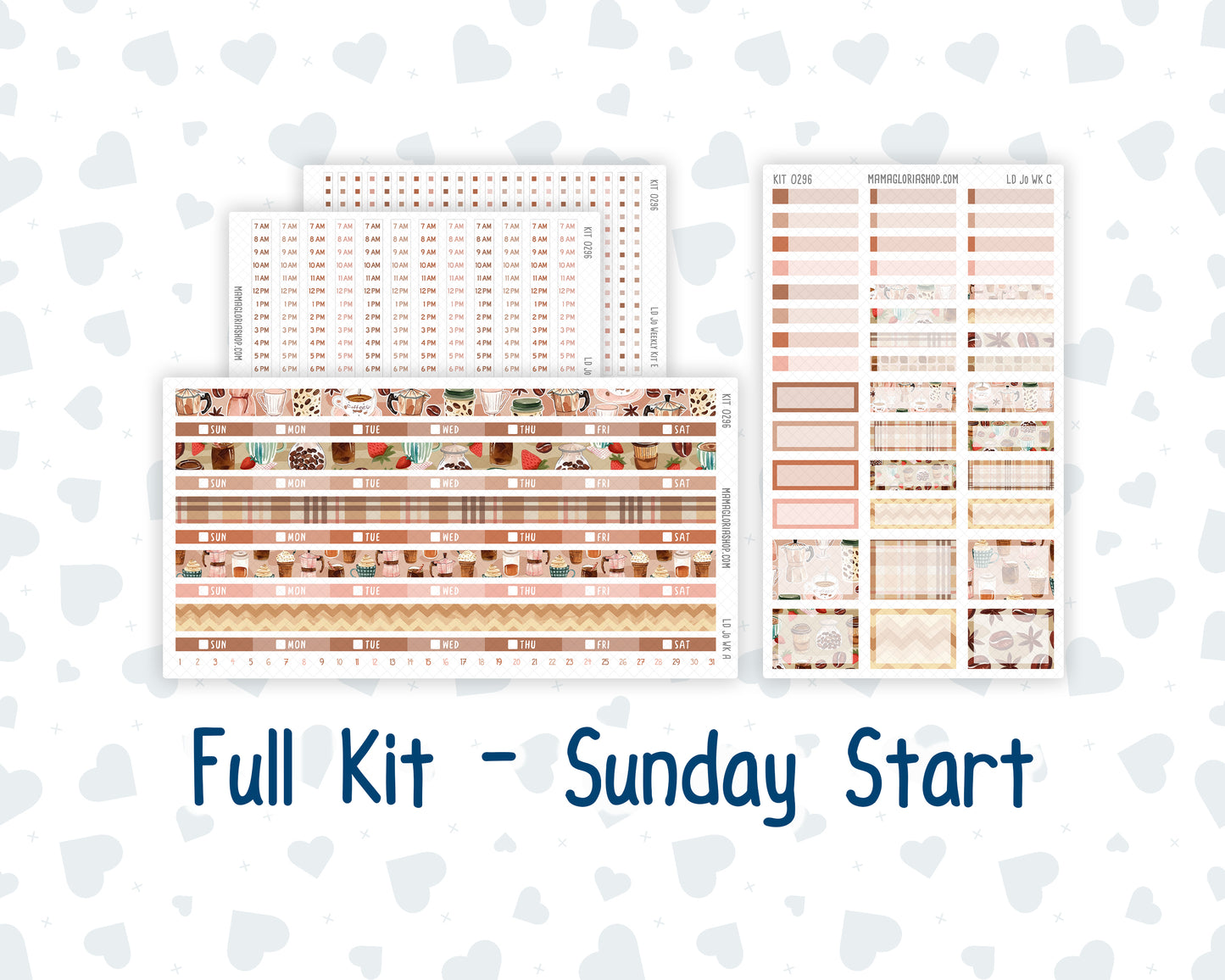 Kit 0296 - Laurel Denise The Jo Planner - Weekly Kit - September - Coffee Break