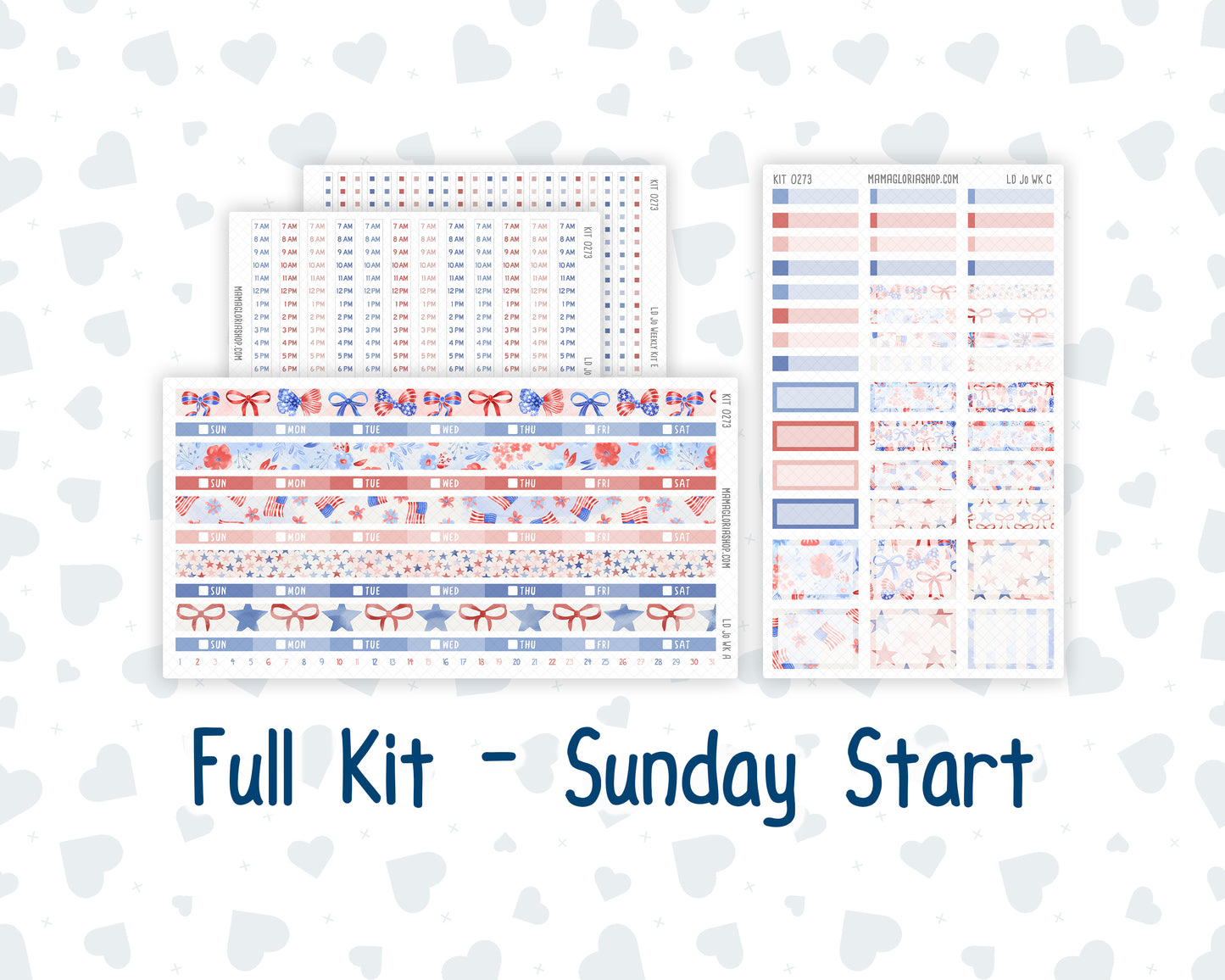 Kit 0273 - Laurel Denise The Jo Planner - Weekly Kit - July - Americana In Bloom