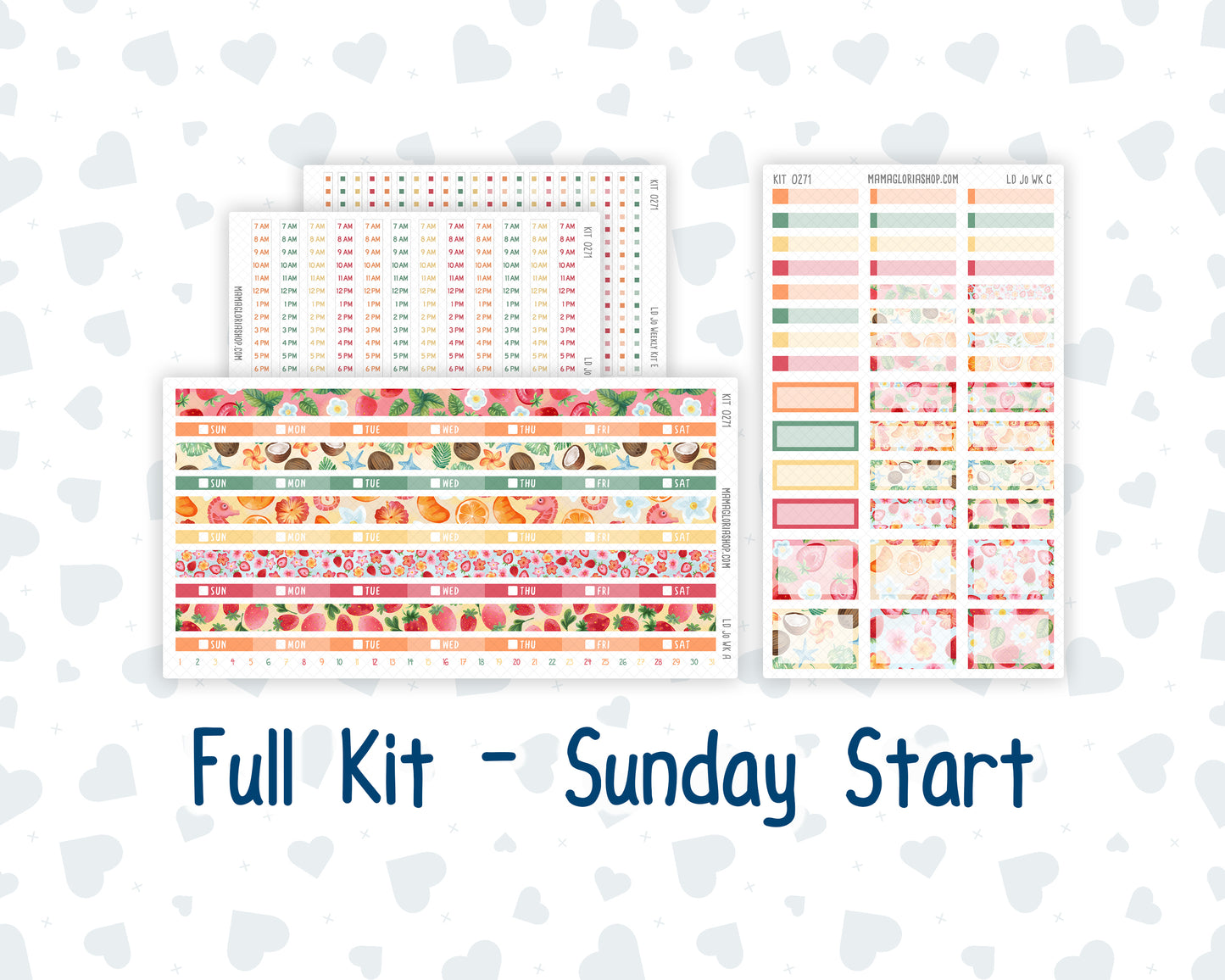 Kit 0271 - Laurel Denise The Jo Planner - Weekly Kit - June - Strawberry Shore