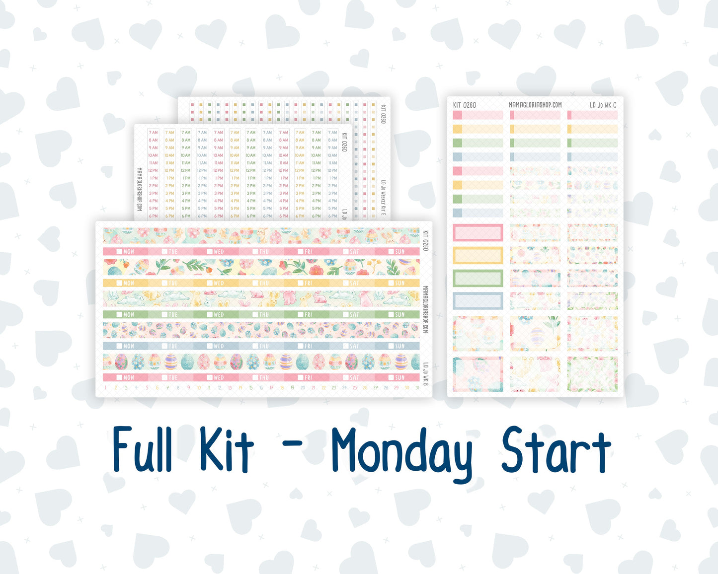 Kit 0260 - Laurel Denise The Jo Planner - Weekly Kit - April - Pastel Egg Hunt