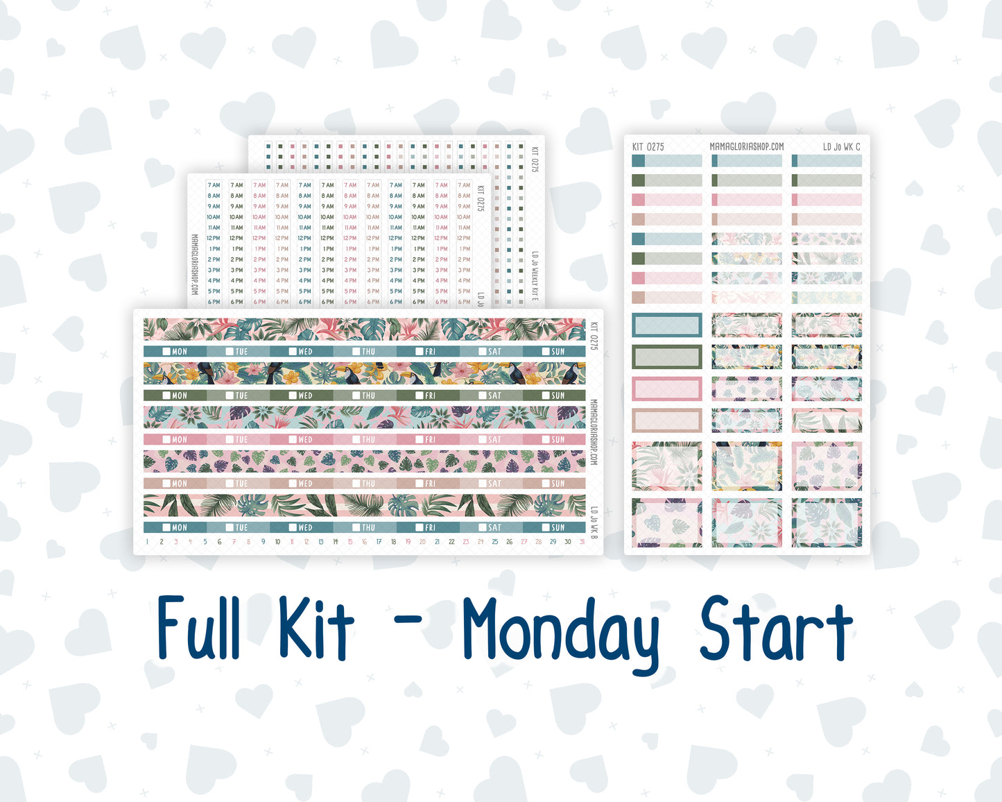 Kit 0275 - Laurel Denise The Jo Planner - Weekly Kit - July - Tropical Safari Blush