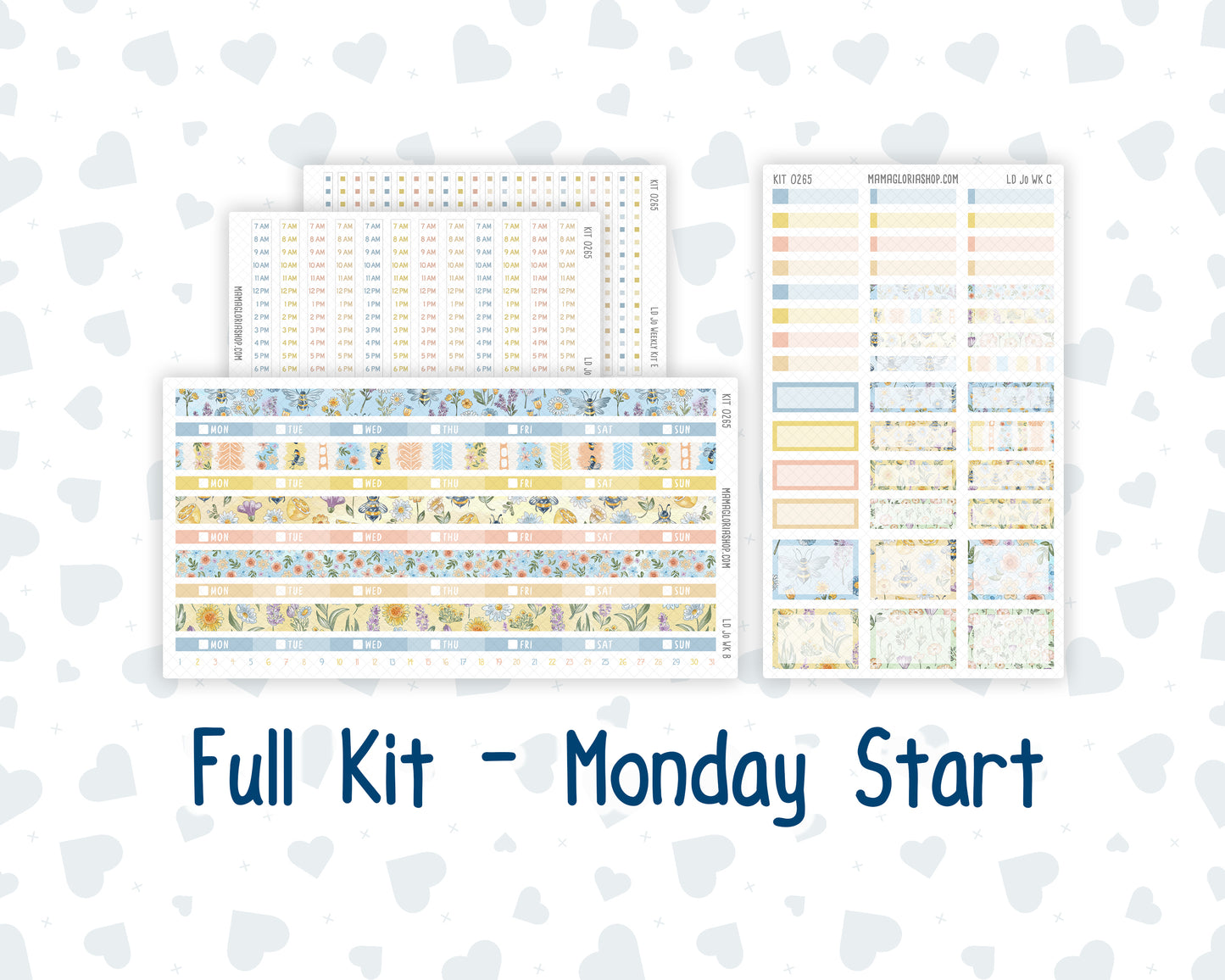 Kit 0265 - Laurel Denise The Jo Planner - Weekly Kit - May - Honeybee Sky