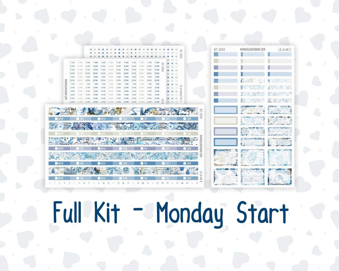Kit 0249 - Laurel Denise The Jo Planner - Weekly Kit - January - Icy Lace