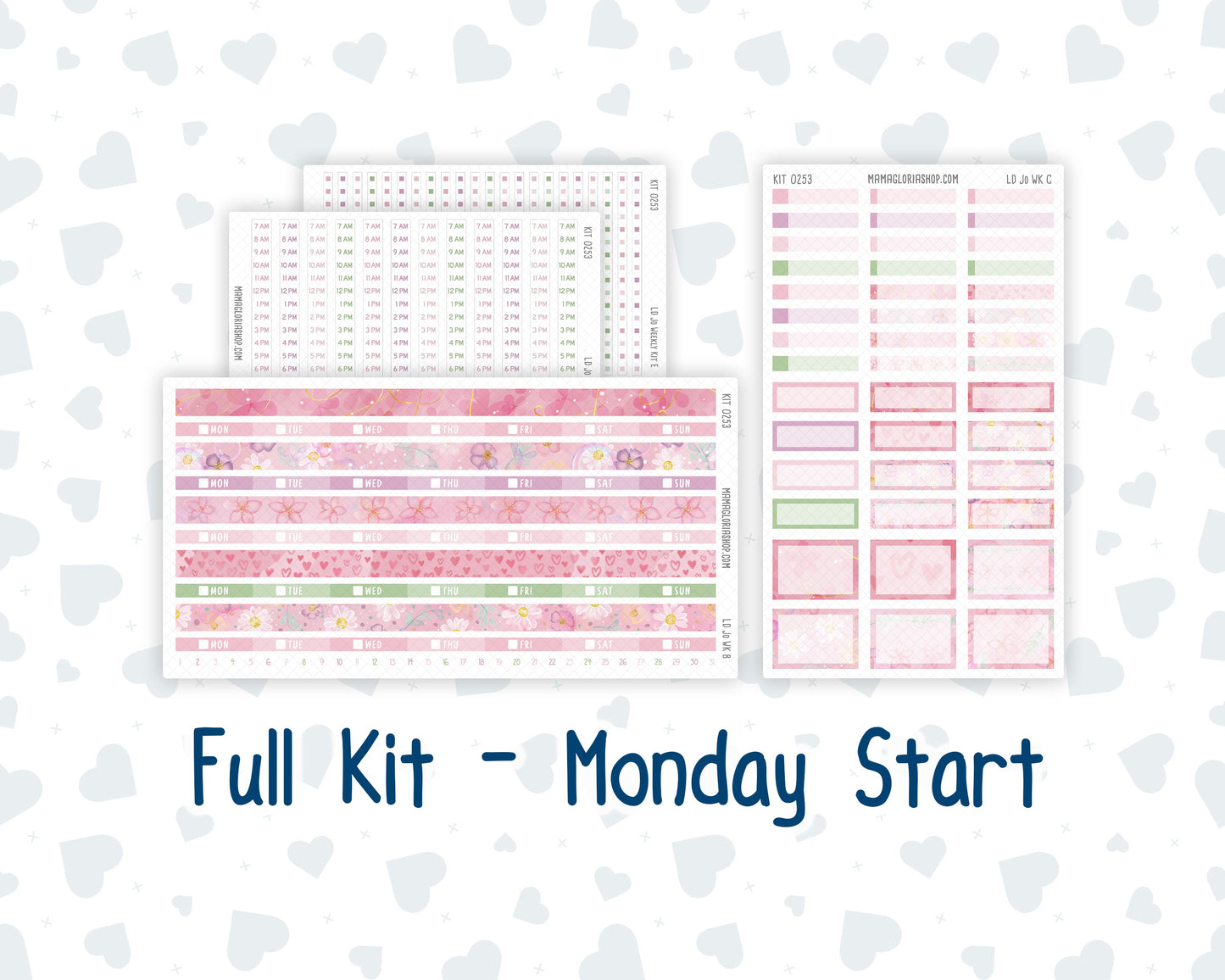 Kit 0253 - Laurel Denise The Jo Planner - Weekly Kit - February - Rosy Daydreams