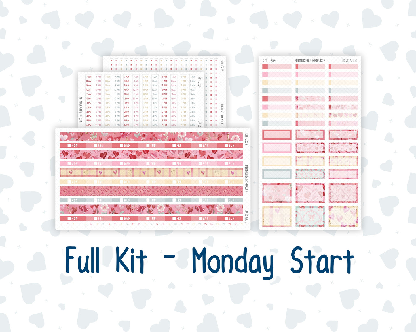 Kit 0254 - Laurel Denise The Jo Planner - Weekly Kit - February - Valentine Village